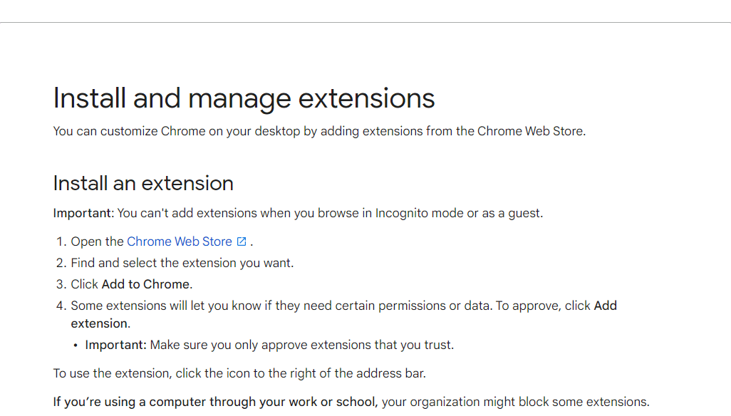 Extensions Chrome